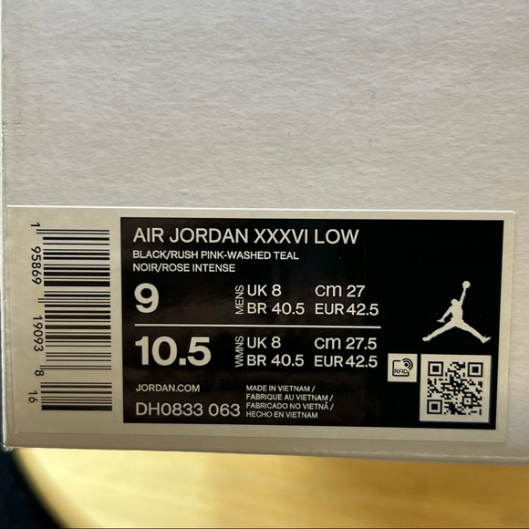 Men’s Air Jordan XXXVI 36 Low “Washed Teal” Size 9 (DH0833 063) Basketball - Picture 10 of 10